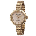 Akribos Xxiv Womens Quartz Diamond Markers Expandable Gold Tone Bracelet Watch