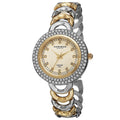 Akribos Xxiv Womens Quartz Diamond Markers Two Tone Bracelet Watch