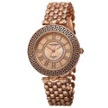Akribos Xxiv Womens Quartz Diamond Markers Unique Rose Tone Bracelet Watch