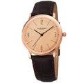 Akribos Xxiv Womens Quartz Easy To Read Leather Brown Strap Watch