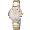 Akribos Xxiv Womens Quartz Mother Of Pearl Diamond Two Tone Bracelet Watch