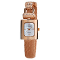 Akribos Xxiv Womens Rose Tone Mesh Wraparound Quartz Watch