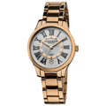 Akribos Xxiv Womens Rose Tone Stainless Steel Diamond Bracelet Watch Black