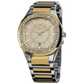 Akribos Xxiv Womens Silvertone Quartz Stainless Steel Crystal Bracelet Watch