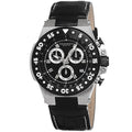 Akribos Xxiv Womens Swiss Chronograph Sports Leather Black Strap Watch