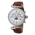 Akribos Xxiv Womens Swiss Quartz Chronograph Leather Brown Strap Watch