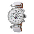 Akribos Xxiv Womens Swiss Quartz Chronograph Leather Silver Tone Strap Watch
