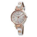 Akribos Xxiv Womens Swiss Quartz Decorated Genuine Leather Thin Strap Watch
