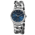 Akribos Xxiv Womens Swiss Quartz Diamond Accented Chain Link Silver Tone Bracelet Watch