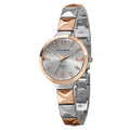 Akribos Xxiv Womens Swiss Quartz Diamond Markers Two Tone Bracelet Watch
