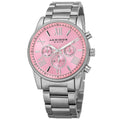 Akribos Xxiv Womens Swiss Quartz Multifunction Pink Silver Tone Stainless Steel Bracelet Watch