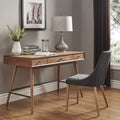 Aksel Brown Wood 3 Drawer Writing Desk Inspire Q Modern