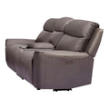 Akto Power Recliner Loveseat Zero Gravity Gray Faux Leather 81 Inch