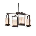 Justice Design Group Alabaster Rocks Laguna 4 Light Dark Bronze Led Outdoor Chandelier Alabaster Rocks Shade