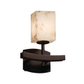 Alabaster Rocks Archway 1 Light Dark Bronze Wall Sconce Alabaster Rocks Square With Flat Rim Shade