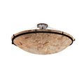 Alabaster Rocks Collection 48 Inch Dark Bronze Round Semi Flush Bowl With Ring Alabaster Rocks Shade