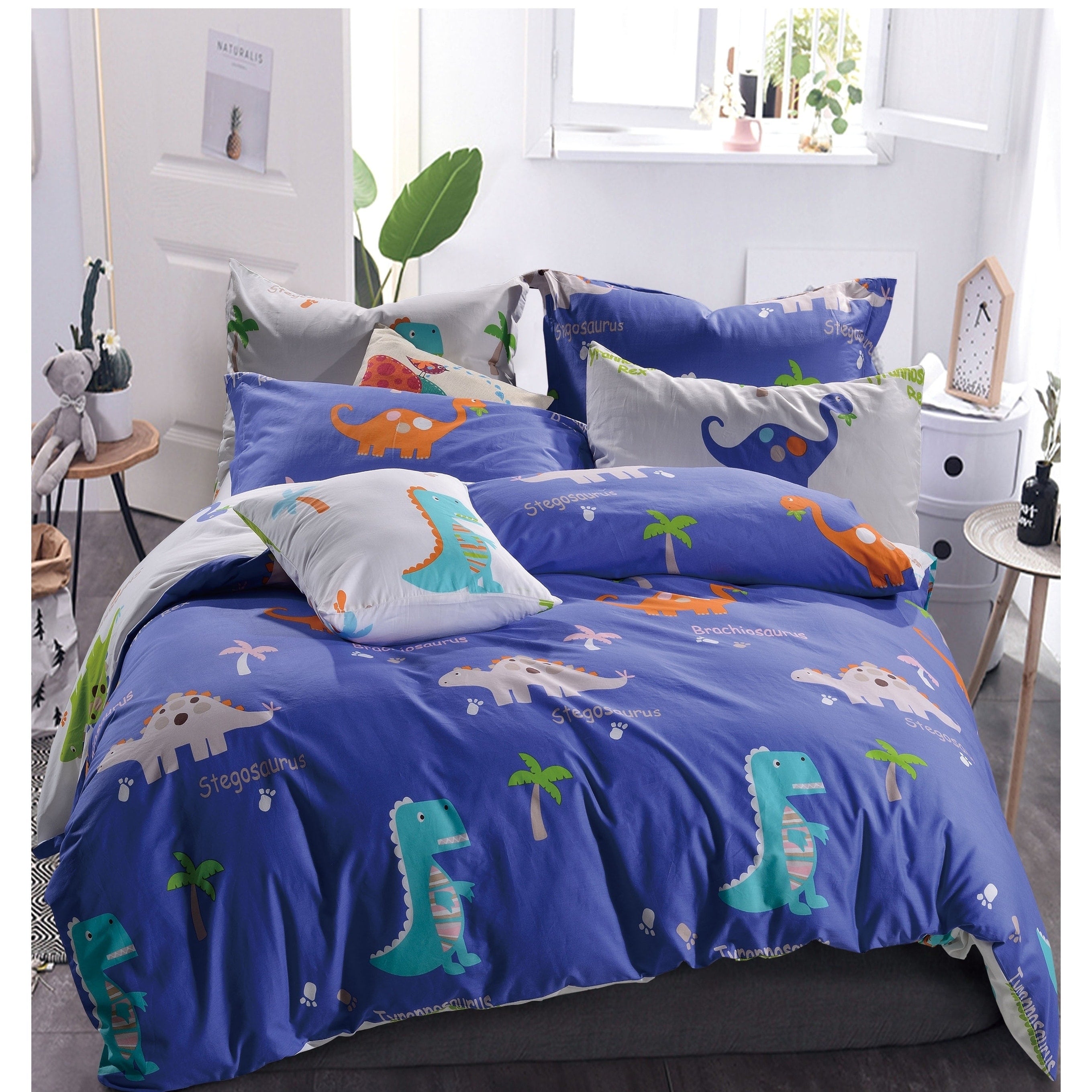 Porch Den Hank Dino Cotton 3 Piece Queen Full Comforter Set