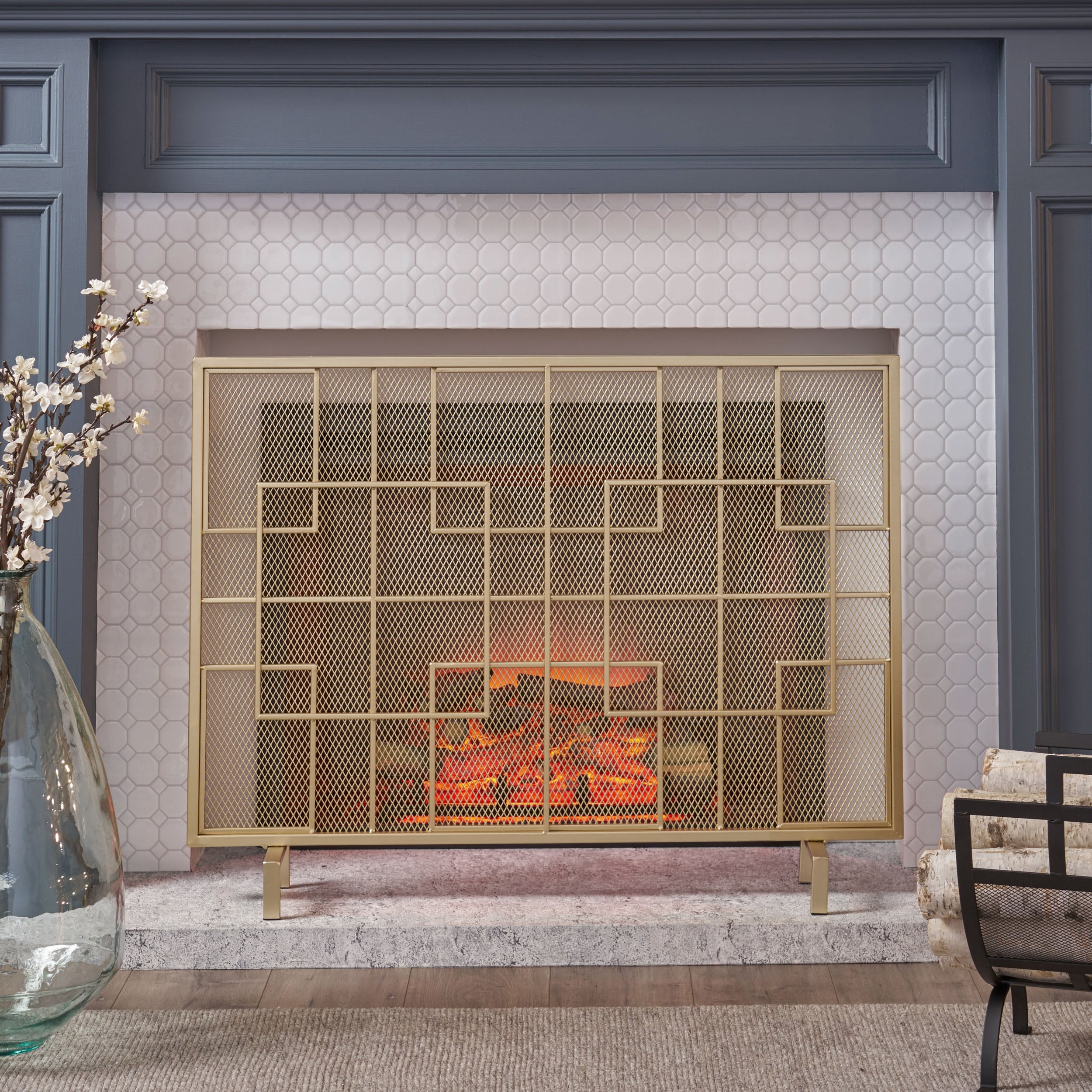 Christopher Knight Home Alamance Iron Single Panel Fire Screen