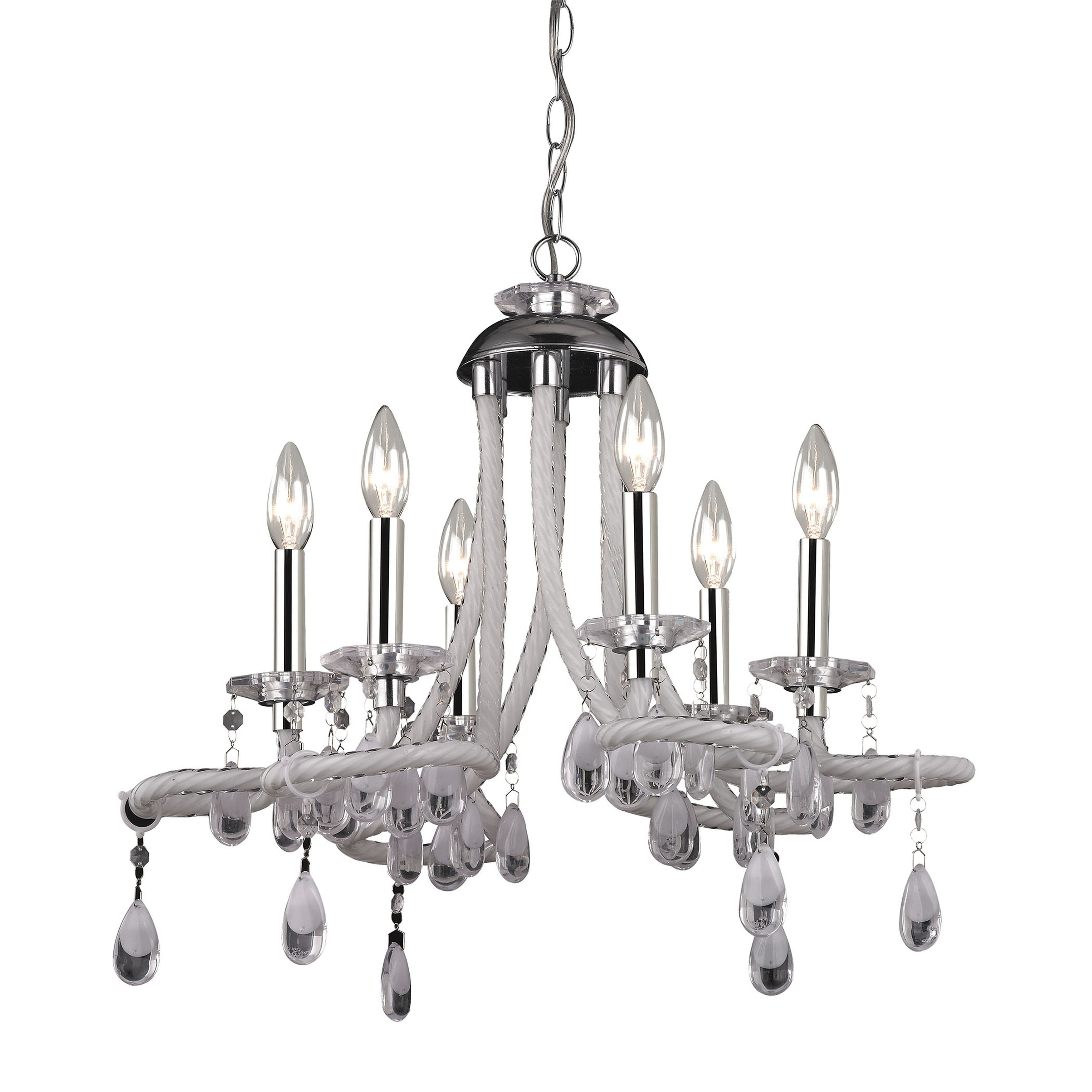 Alaric 22 Inch Wide 6 Light Chandelier In Chrome 22In W
