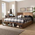 Alba King Size 4 Drawer Platform Storage Bed With Built In Shelves