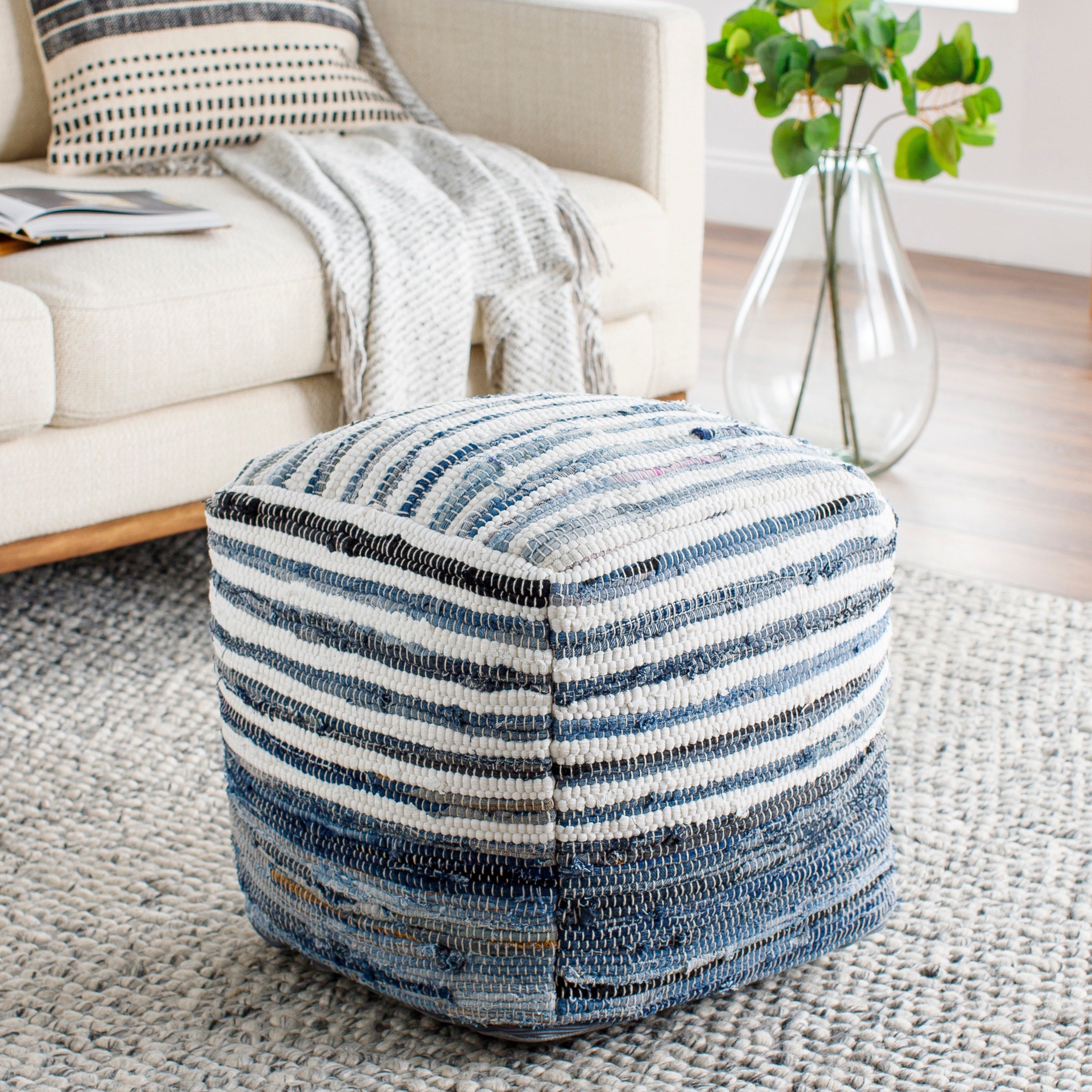 Albano Hand Woven Cotton Pouf