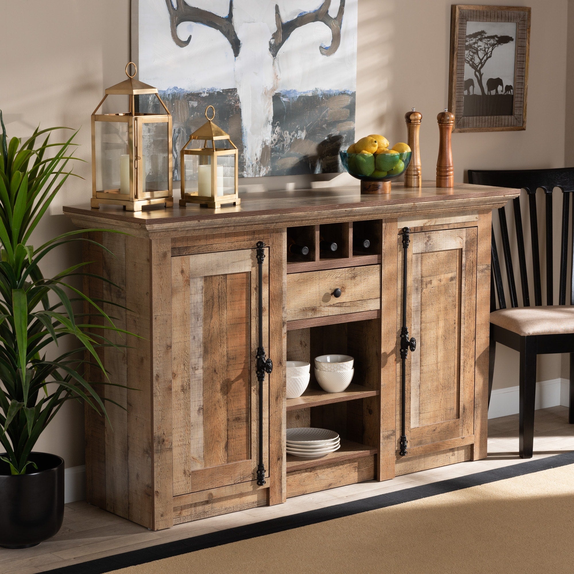 Albert Modern And Contemporary Farmhouse Rustic 2 Door Sideboard