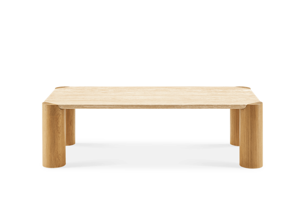 Albie Travertine Rectangular Coffee Table