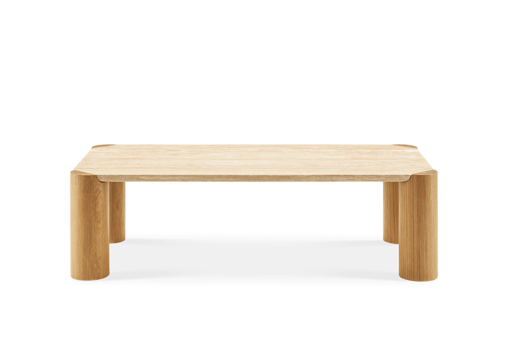 Albie Travertine Rectangular Coffee Table