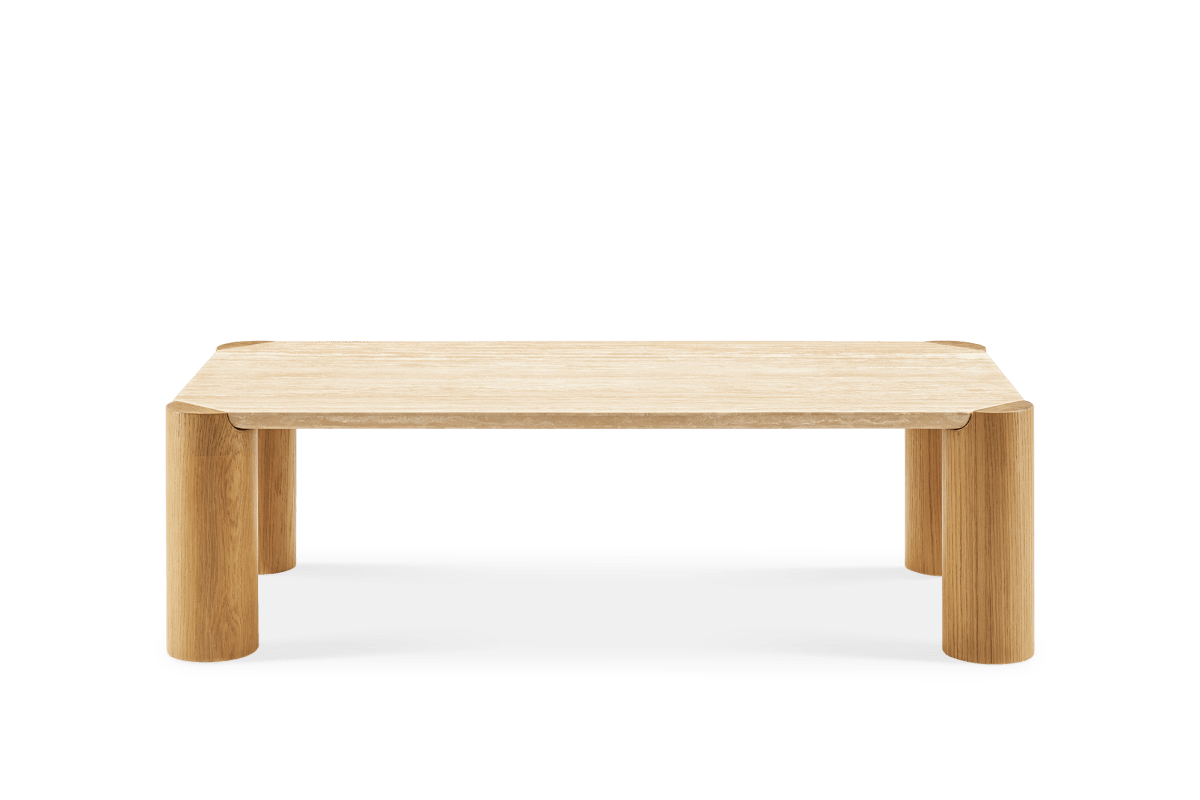 Albie Travertine Rectangular Coffee Table