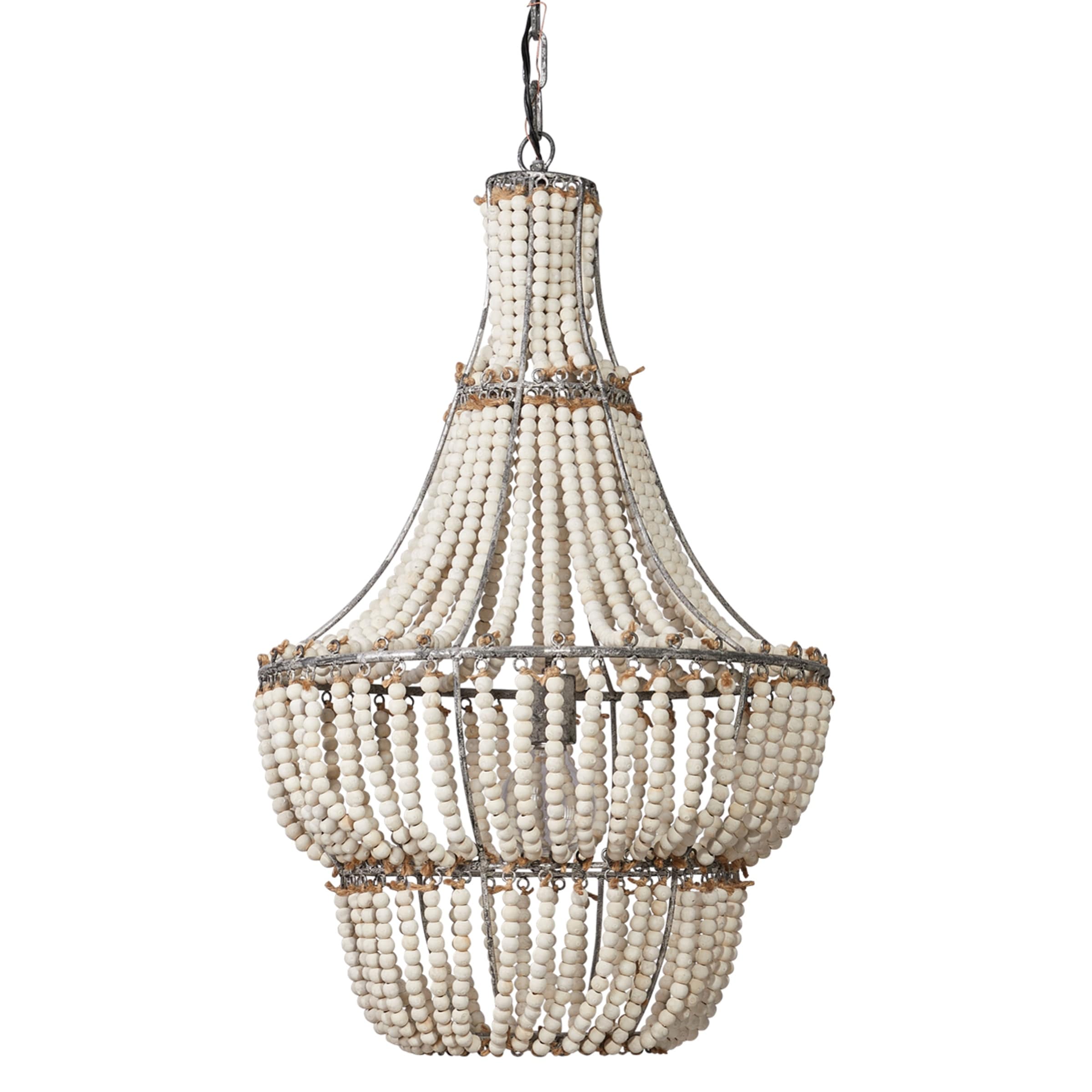 Alden D Cor Blanca Chandelier In White Beads