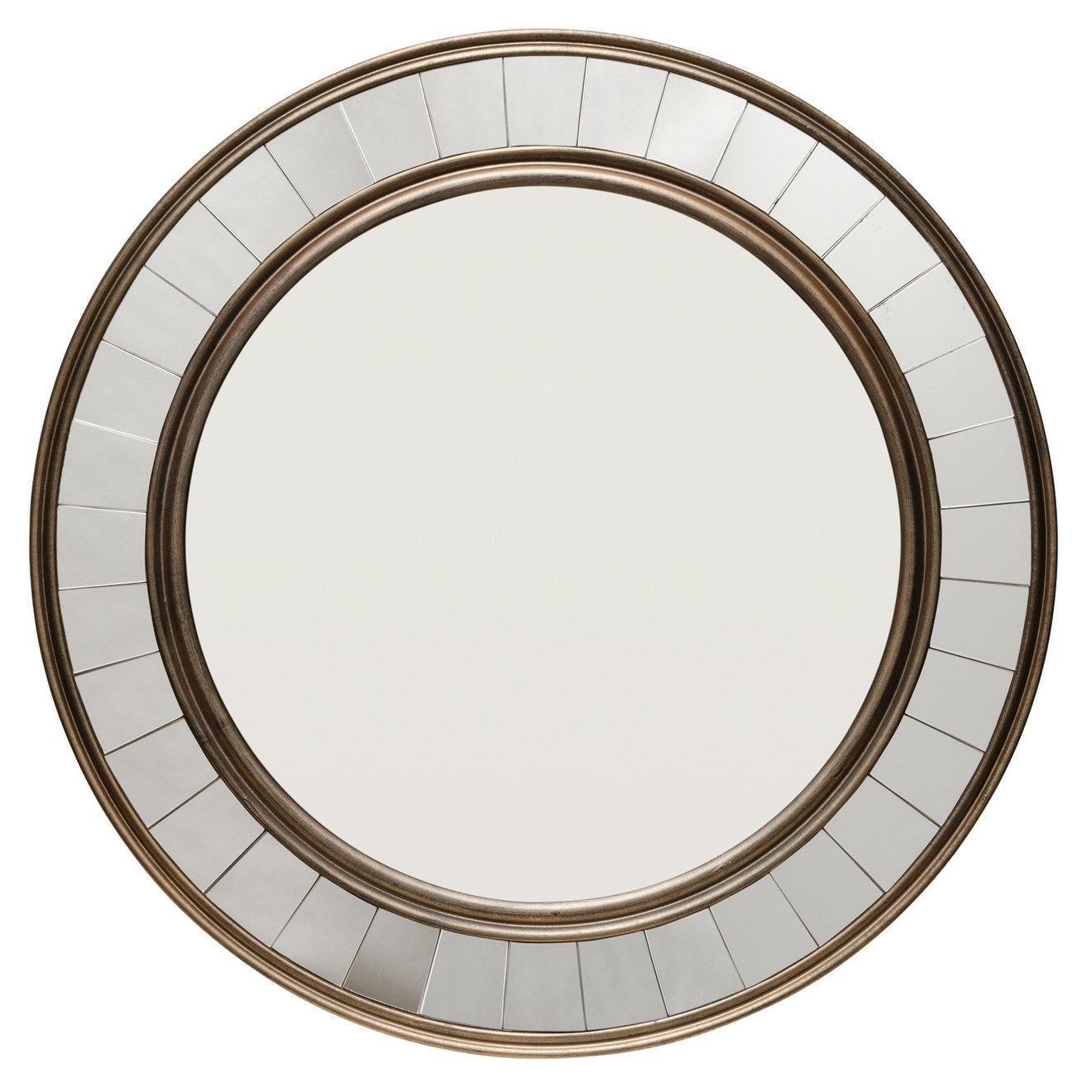 Alden D Cor Round Wood Mirror With Trim Antique Bronze