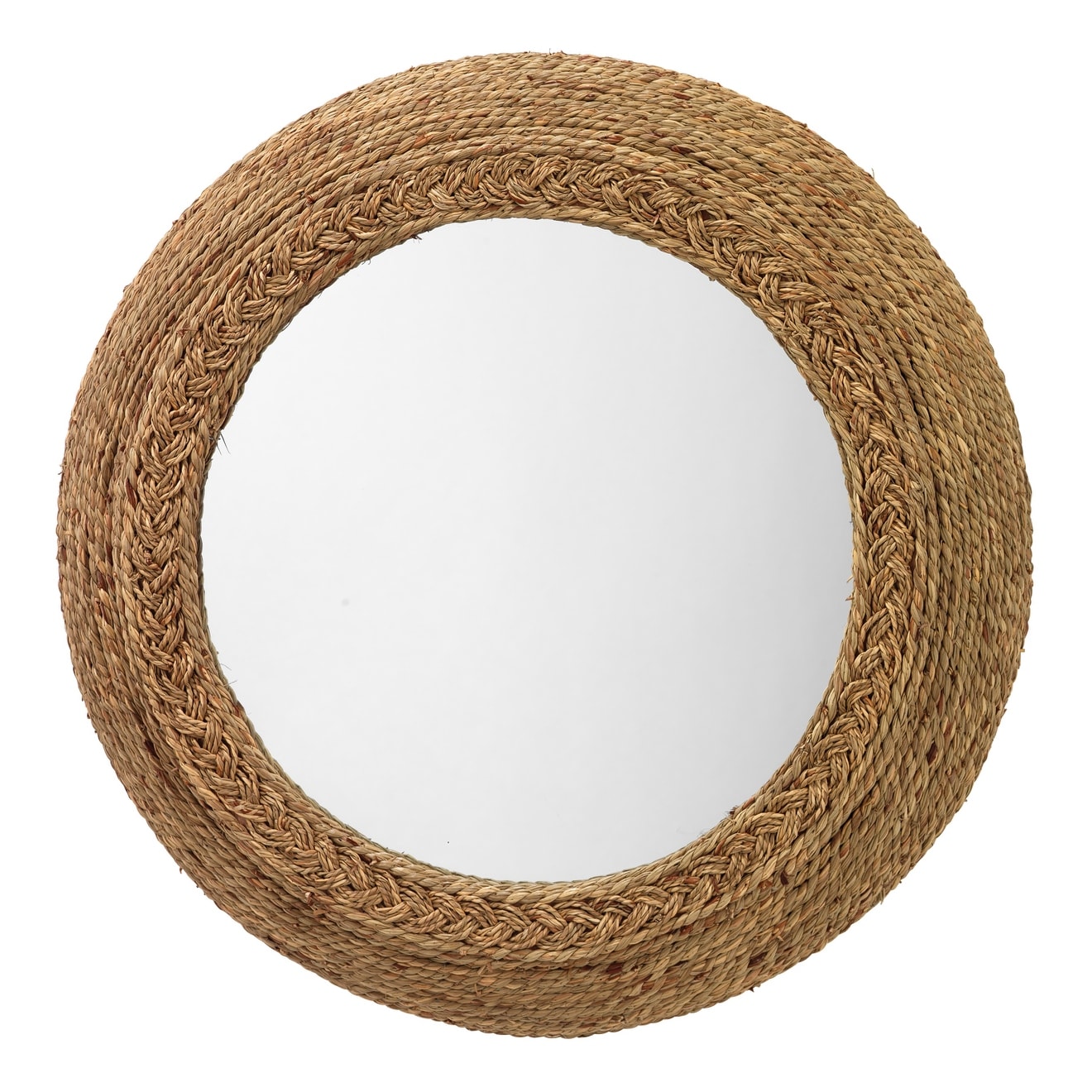 Alden D Cor Seagrass Round Mirror Brown