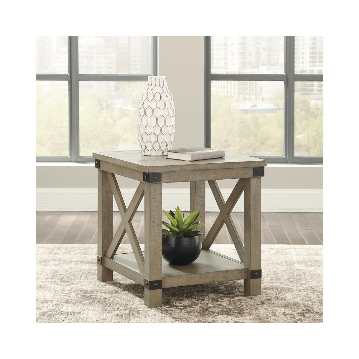 Aldwin End Table Gray