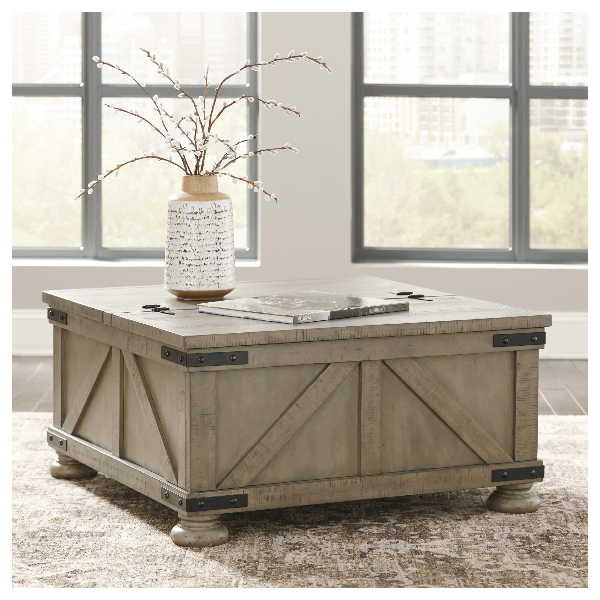 Signature Design By Ashley Aldwin Grey Wood Coffee Table