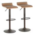 Carbon Loft Hess Industrial Barstool In Antique Metal And Faux Leather Set Of 2