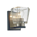 Aleah Matte Black Brushed Nickel 1 Light Clear Crystal Shade Wall Sconce