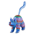 Alebrije Sculpture Blue Cat Greeting Mexico
