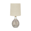 Aleela Contemporary White Gold Textured Metal Lamp 21.5 H