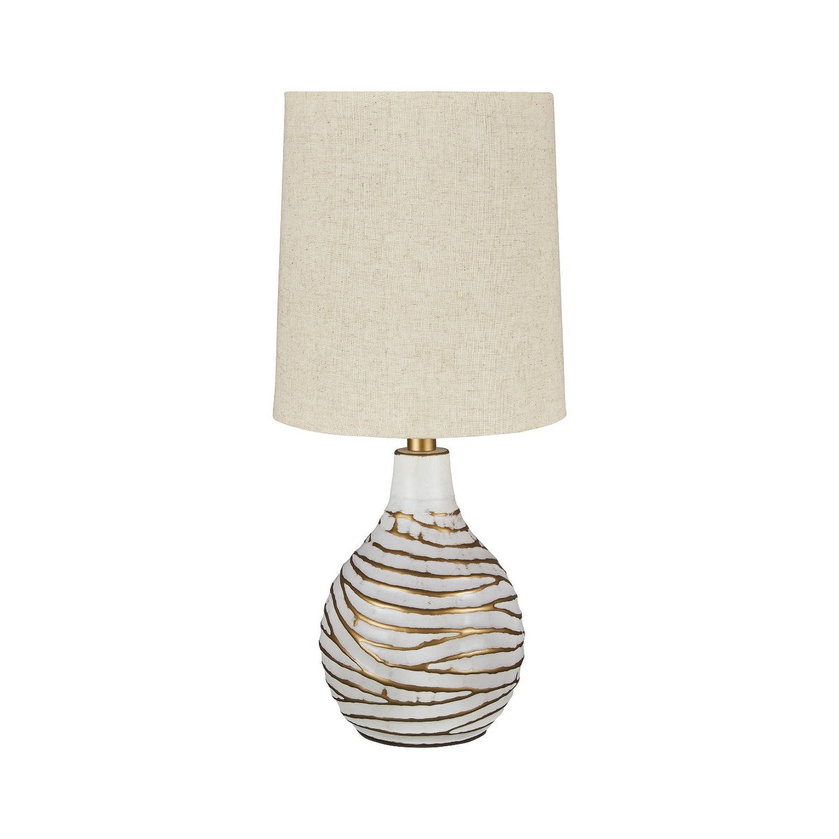 Aleela Contemporary White Gold Textured Metal Lamp 21.5 H