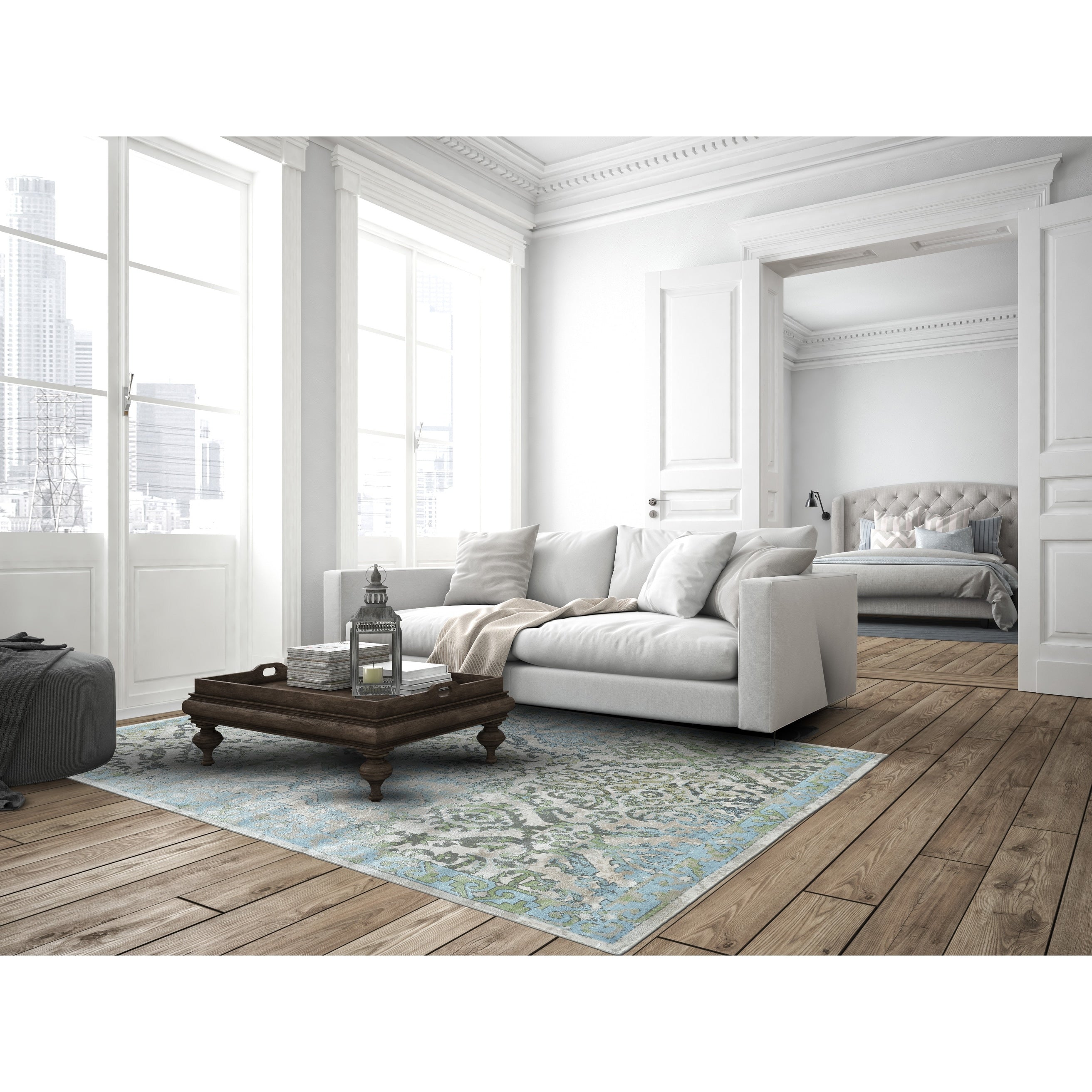 Grand Bazaar Ice Birch Machine Made Alessandria Rug 5 X 8
