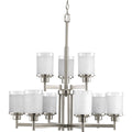 Progress Lighting Alexa Collection 9 Light 2 Tier Brushed Nickel Chandelier Lighting Fixture