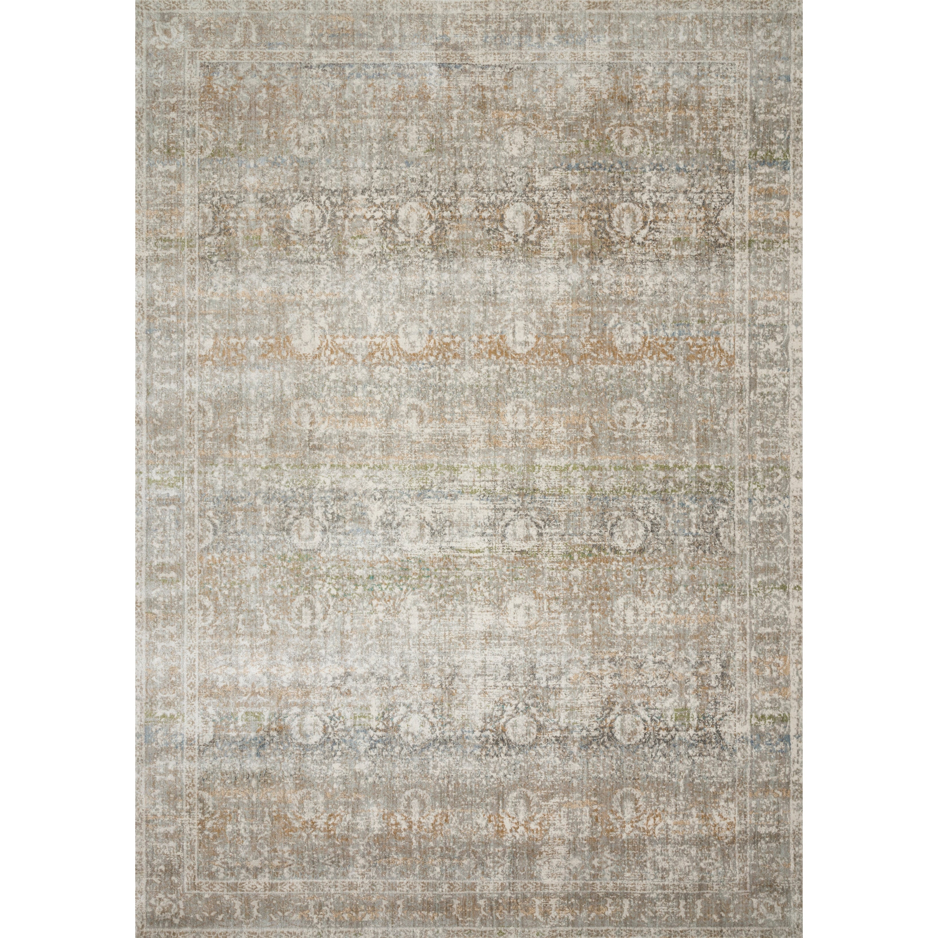 Traditional Grey Antique Inspired Damask Rug 67 X 92