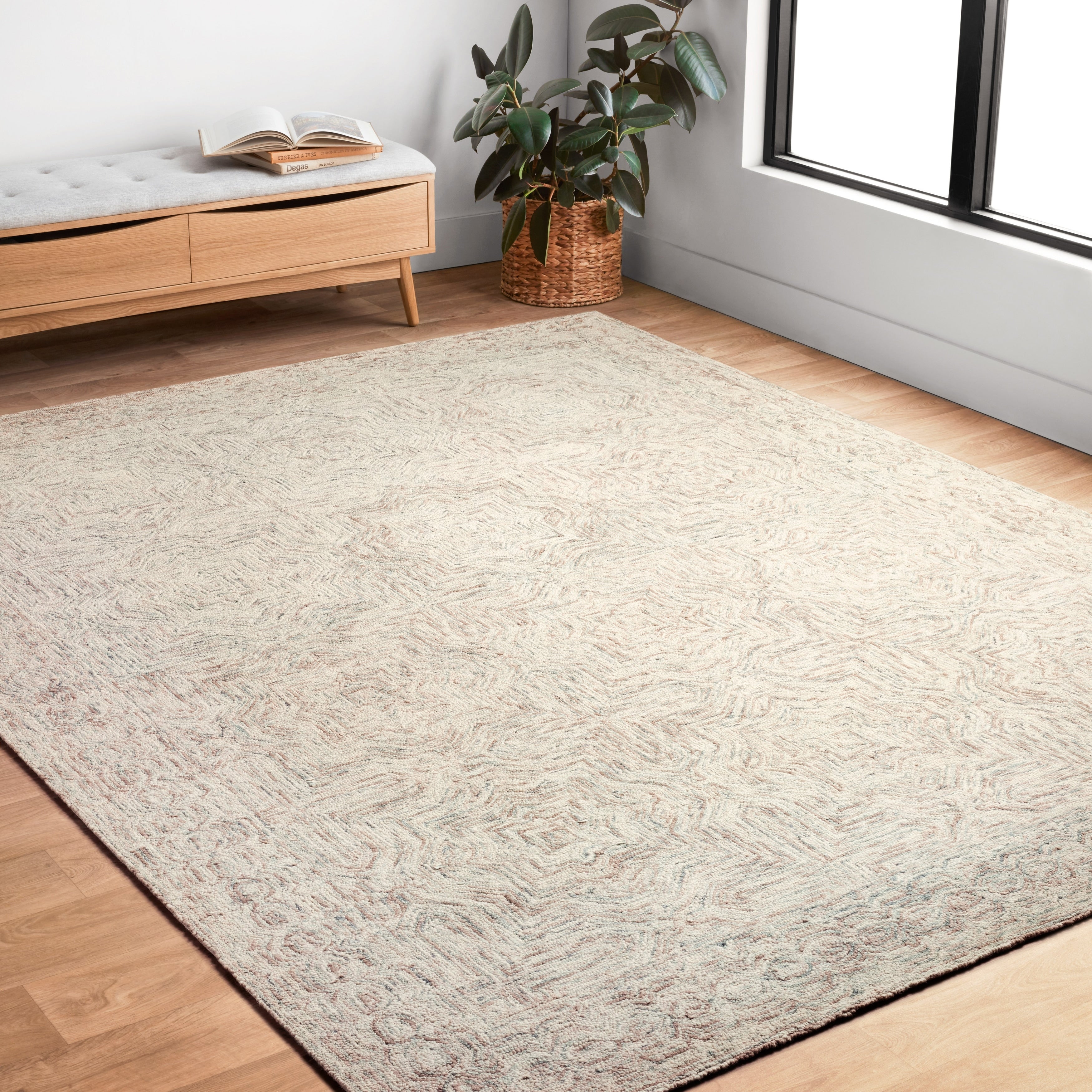 Alexander Home Aspen Neutral Hand Tufted Contemporary Wool Rug
