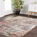 Transitional Bohemian Grey Rust Abstract Vintage Area Rug 6 X 88