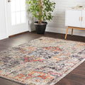 Transitional Bohemian Taupe Orange Vintage Medallion Area Rug 710 X 106