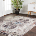 Transitional Bohemian Grey Beige Vintage Medallion Area Rug 6 X 88