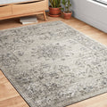 Alexander Home Belligio Diamond Sun Medallion Distressed Rug