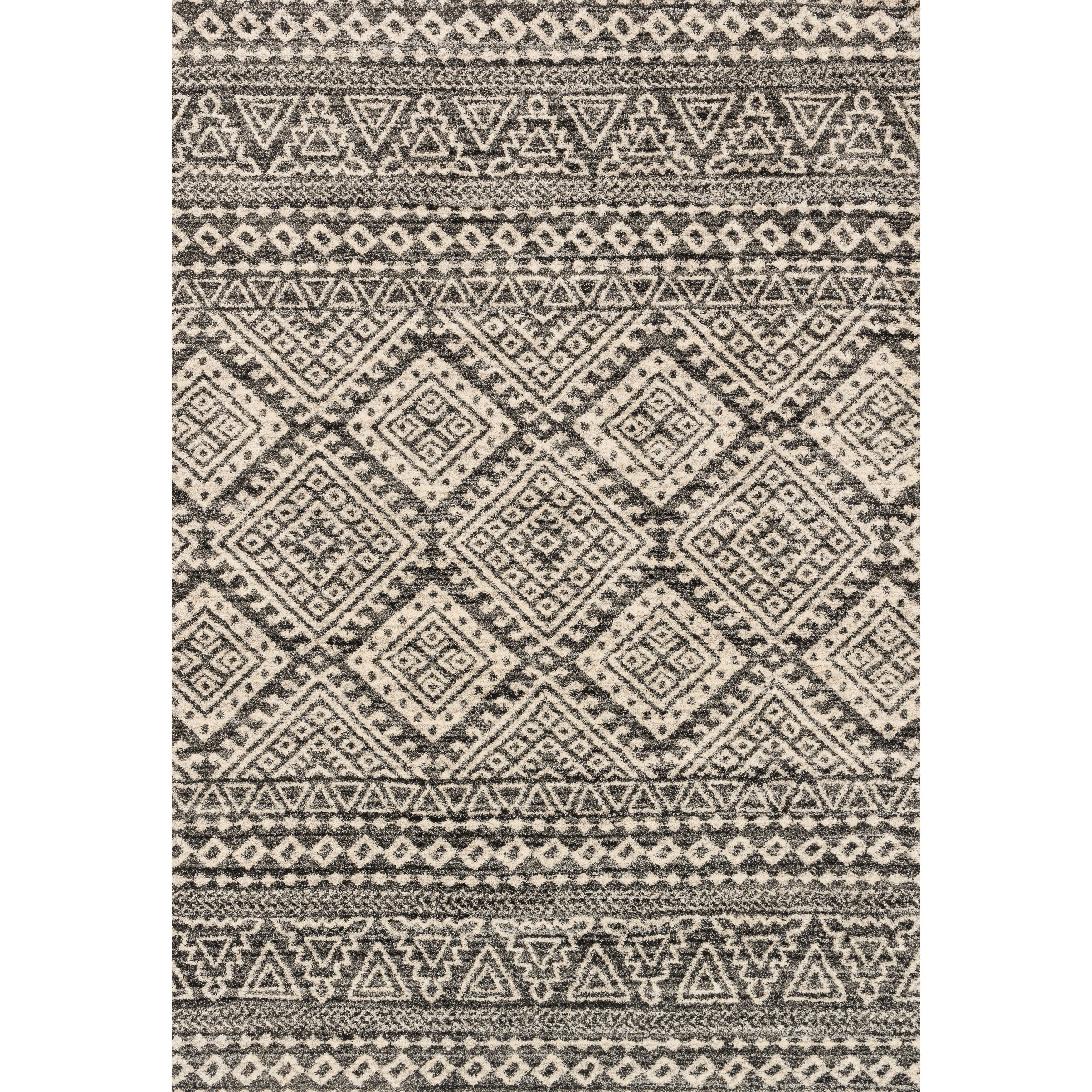 Brently Graphite Ivory Geometric Rug 77 X 106 77 X 106