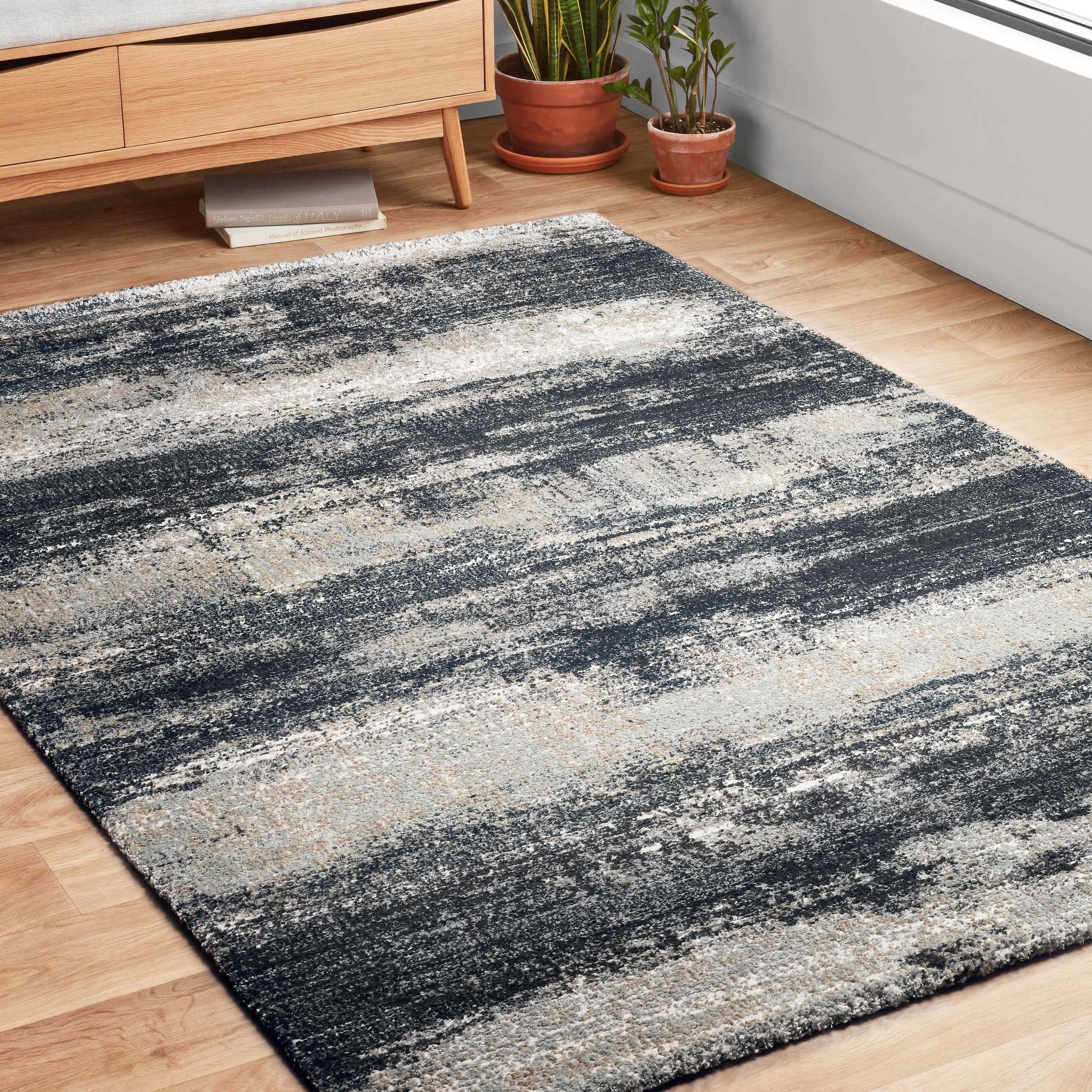 Alexander Home Glacier Stone Abstract Modern Contemporary Rug