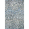 Alexander Home Indigo Blue Wool Hand Hooked Transitional Abstract Mosaic Rug 79 X 99 79 X 99